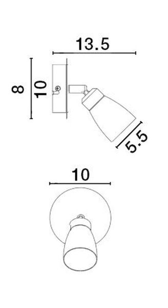 Nova Luce CONO Deckenleuchte GU10 Weiß 8x13,5x15,7cm dimmbar 668001