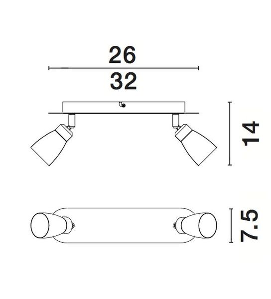 Nova Luce CONO Deckenleuchte GU10 2-fach Weiß 25,5x8x19cm dimmbar 668002