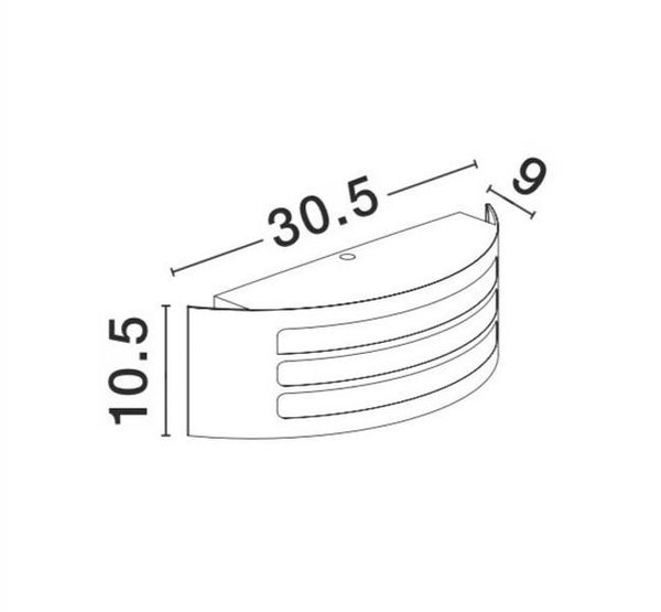 Nova Luce ZENITH Wandleuchte E27 Weiß 12W IP44 30,5x9x10,5cm dimmbar 713115