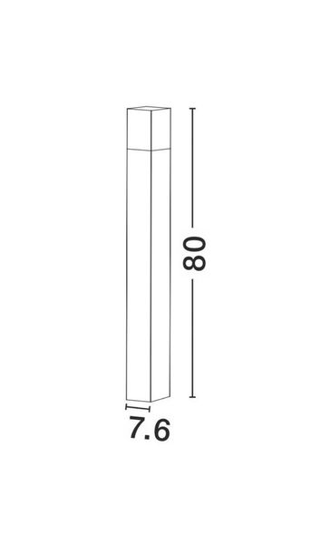 Nova Luce STICK Wegeleuchte E27 Grau 12W IP54 7,6x7,6x80cm 71371101