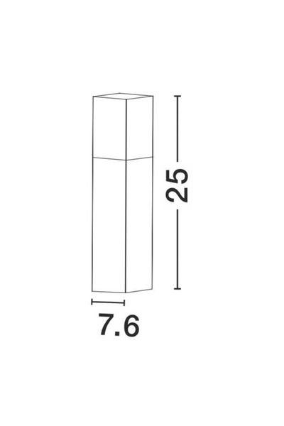 Nova Luce STICK Sockelleuchte E27 Grau 12W IP54 7,6x7,6x25cm 71371102