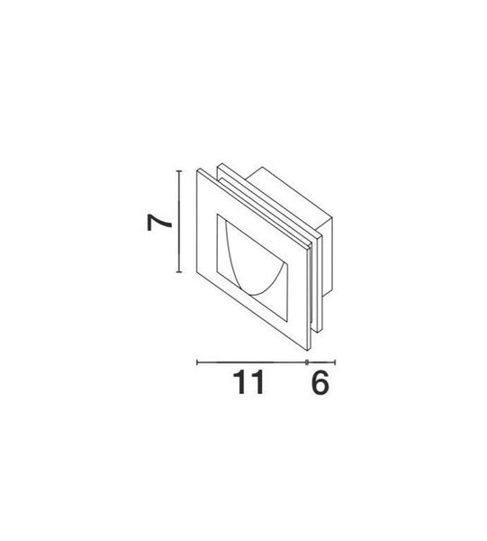 Nova Luce KRYPTON LED Wandeinbauleuchte Weiß 3W IP54 Warmweiss 11x6x7cm 726402