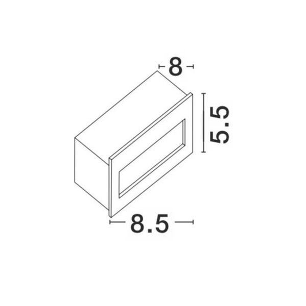 Nova Luce KRYPTON LED Wandeinbauleuchte Weiß 2W IP54 Warmweiss 8,5x8x5,5cm 726403