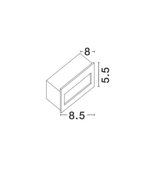 Nova Luce KRYPTON LED Wandeinbauleuchte Grau 2W IP54 Warmweiss 8,5x8x5,5cm 726404