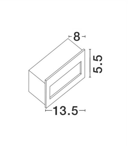 Nova Luce KRYPTON LED Wandeinbauleuchte Weiß 3W IP54 Warmweiss 13,5x8x5,5cm 726405