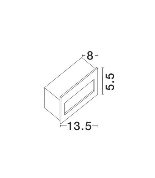 Nova Luce KRYPTON LED Wandeinbauleuchte Grau 3W IP54 Warmweiss 13,5x8x5,5cm 726406