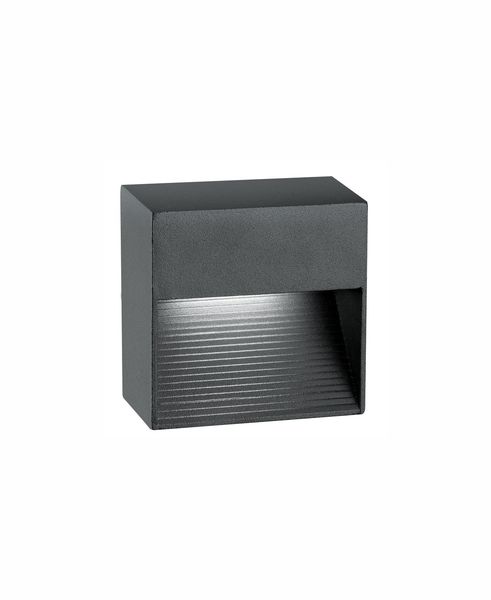 Nova Luce KRYPTON LED Wandleuchte Grau 3W IP54 Warmweiss 8,5x5x8,5cm 726408