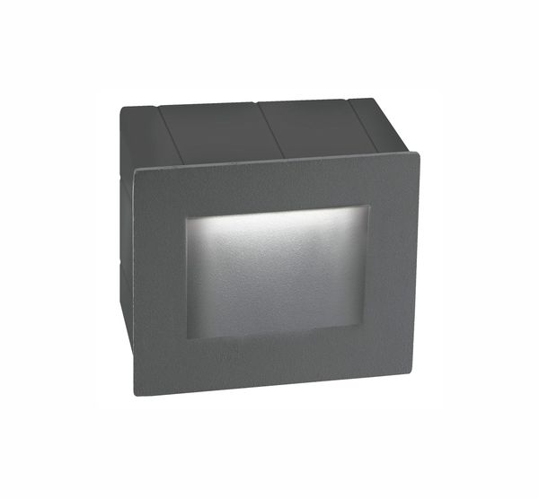 Nova Luce KRYPTON LED Wandeinbauleuchte Grau 3W IP54 Warmweiss 8x7x8cm 727002