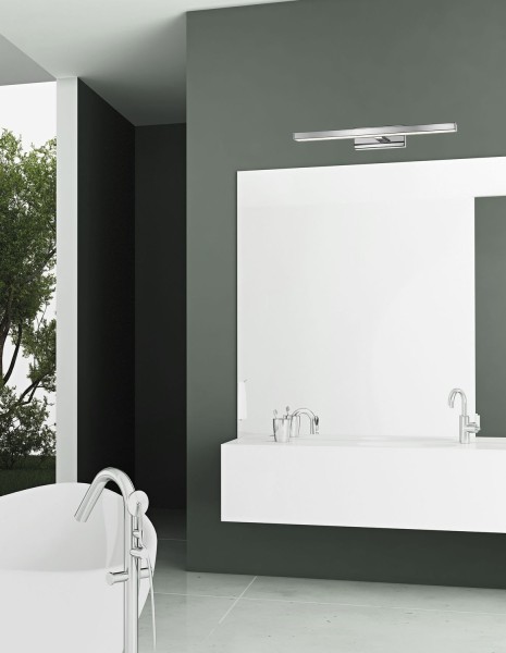 Nova Luce MODENA LED Wandleuchte Chrom 12W IP44 Warmweiss 49x9x6,5cm 787001