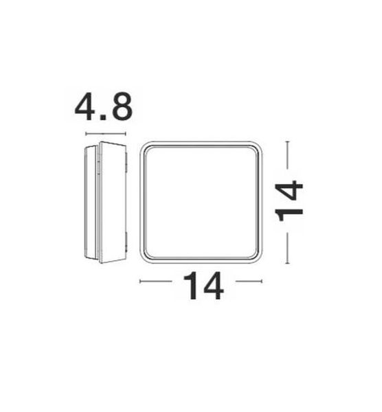 Nova Luce PIER LED Wandleuchte Grau 12W IP54 Warmweiss 14x4,8x14cm 810066