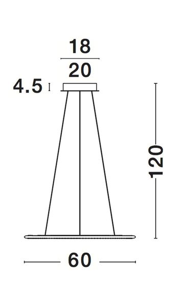 Nova Luce LIVORNO LED Pendelleuchte Chrom 53W Warmweiss 120x60cm 8107401