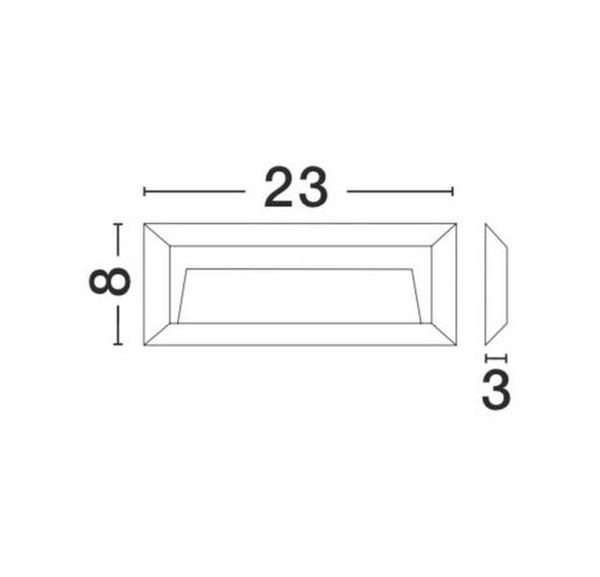 Nova Luce PULSAR LED Wandleuchte Grau 2W IP54 Warmweiss 23x3x8cm 811502