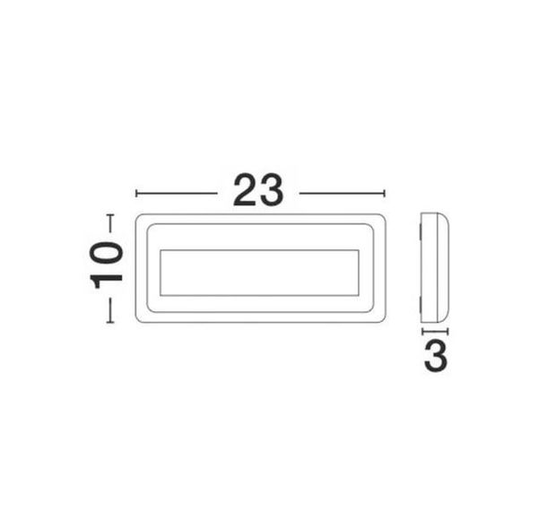 Nova Luce PULSAR LED Wandleuchte Grau 4W IP54 Warmweiss 23x3x10cm 812102