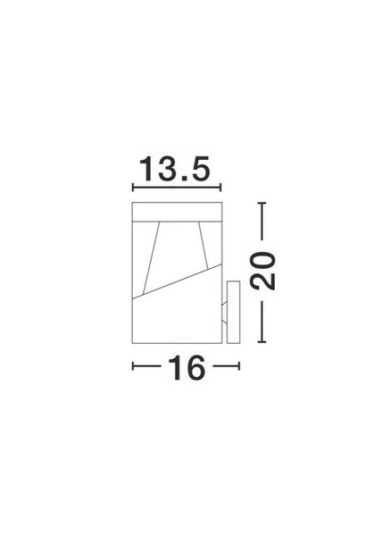 Nova Luce LOCK LED Wandleuchte Grau 12W IP54 13,5x16x20cm 813101