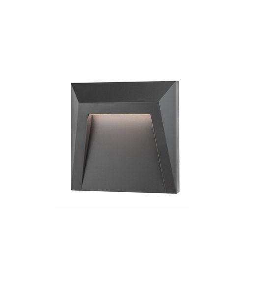 Nova Luce LUTON LED Wandleuchte Grau 1,2W IP65 Warmweiss 12,5x3,3x12,5cm 8403624