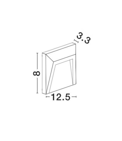 Nova Luce LUTON LED Wandleuchte Grau 1,2W IP65 Warmweiss 12,5x3,3x12,5cm 8403624