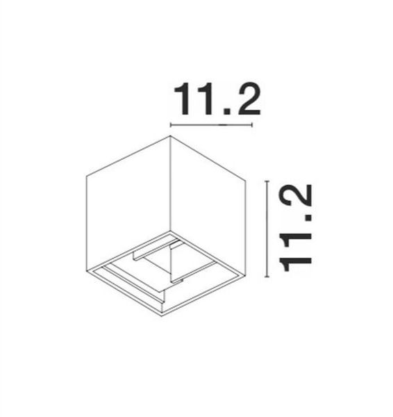 Nova Luce COMO LED Wandleuchte Schwarz 2x3W IP54 Warmweiss 11,2x11,2x11,2cm 847408