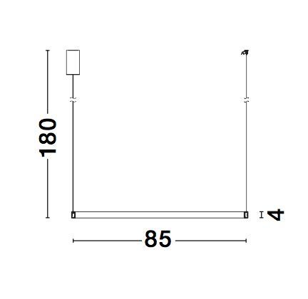 Nova Luce VEGAS LED Pendelleuchte Messing 30W Warmweiss 180x85cm 86016806