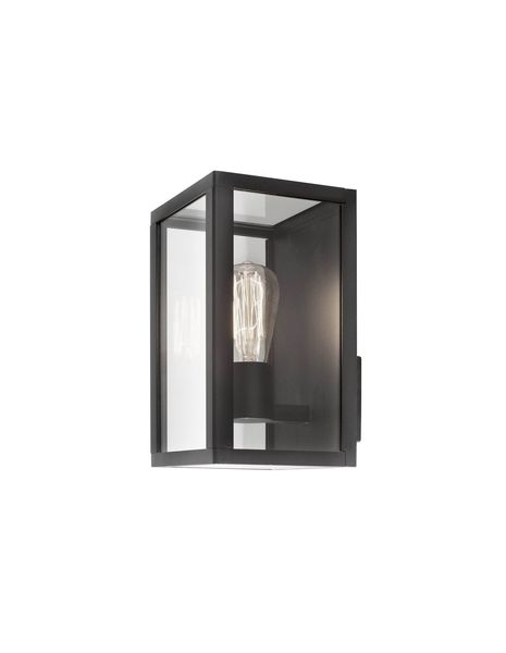 Nova Luce ZEST Wandleuchte E27 Schwarz 12W IP54 18x17x28cm dimmbar 870026