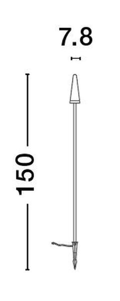 Nova Luce MABEL LED Wegeleuchte mit Spieß Schwarz 8,5W IP54 Warmweiss 7,8x7,8x150cm 9002869