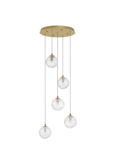 Nova Luce COEN Pendelleuchte G9 5-fach Gold 180x35cm dimmbar 9006044