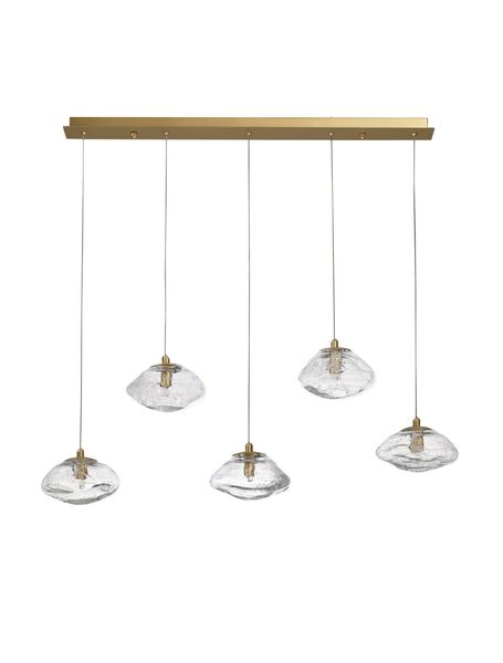 Nova Luce KING Pendelleuchte G9 5-fach Gold 80x16x180cm dimmbar 9006050