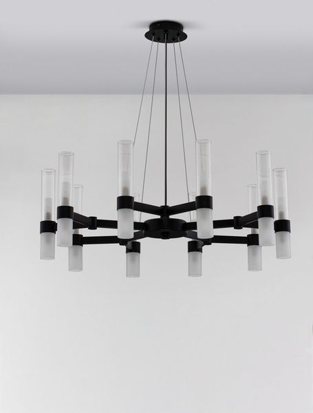 Nova Luce CENTURY Pendelleuchte G9 20-fach Schwarz 210x85cm dimmbar 9006052