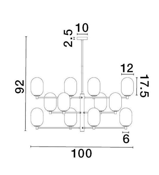 Nova Luce BALOR Pendelleuchte G9 12-fach Gold 92x100cm dimmbar 9009244