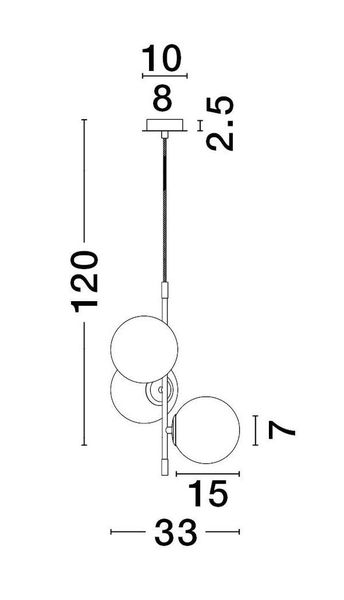 Nova Luce GIT Pendelleuchte G9 3-fach Gold 120x33cm dimmbar 9009294