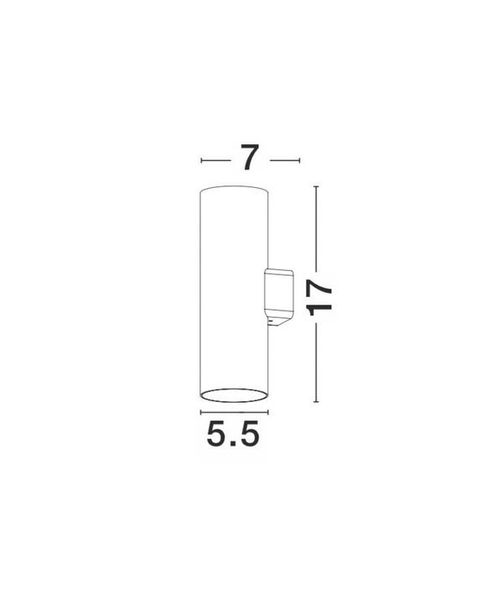 Nova Luce ALP LED Wandstrahler Schwarz 2x10W IP65 Warmweiss 5,5x7x10cm 9010009