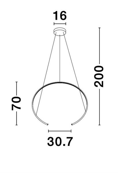 Nova Luce BREDA LED Pendelleuchte Schwarz 29W Warmweiss 200x70cm 9010023