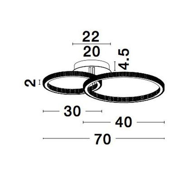 Nova Luce CILION LED Deckenleuchte Messing 41W Warmweiss 40x40x13cm dimmbar 9011137