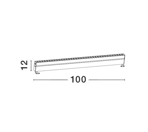 Nova Luce WALL WASHER LED Wandstrahler Schwarz 36W IP67 Warmweiss 100x5,5x12cm 9011164