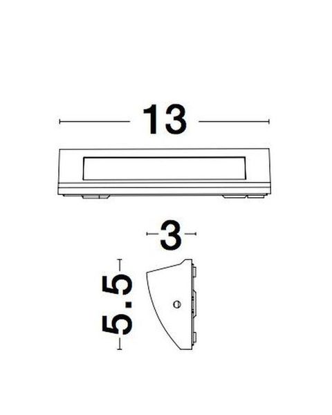 Nova Luce LIV LED Wandleuchte Grau 3,5W IP54 Warmweiss 13x3x5,5cm 9018062