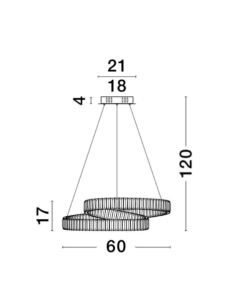 Nova Luce CONCETO LED Pendelleuchte Gold 50W Neutralweiss 120x60cm dimmbar 9019721