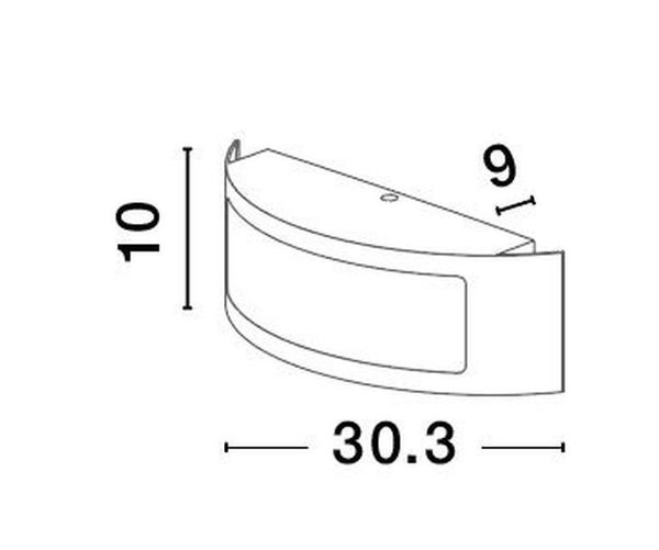 Nova Luce ZENITH Wandleuchte E27 Grau 12W IP44 30,3x9x10cm dimmbar 9020933