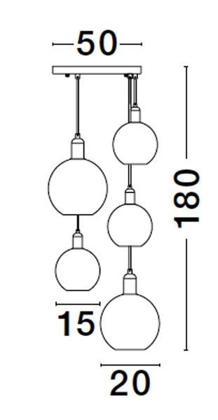 Nova Luce MIRRO Pendelleuchte E27 5-fach Gold 180x50cm dimmbar 9035965