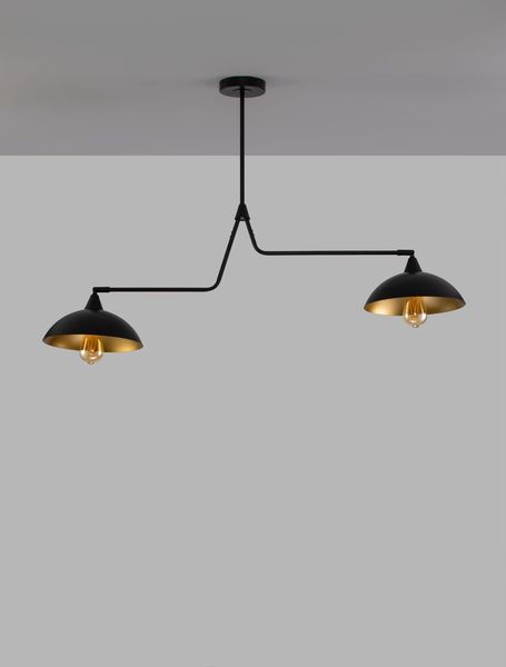 Nova Luce MIRBA Pendelleuchte E27 2-fach Schwarz 113x19x70cm dimmbar 9035977