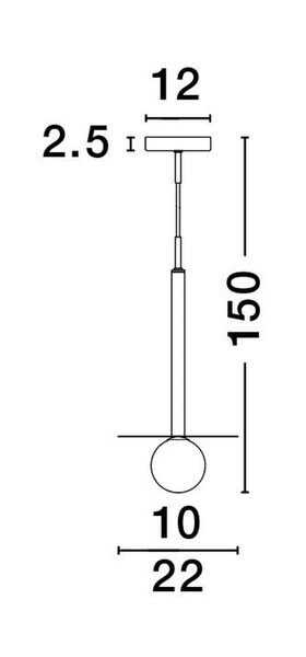 Nova Luce PIELO Pendelleuchte G9 Gold 150x22cm dimmbar 9043311