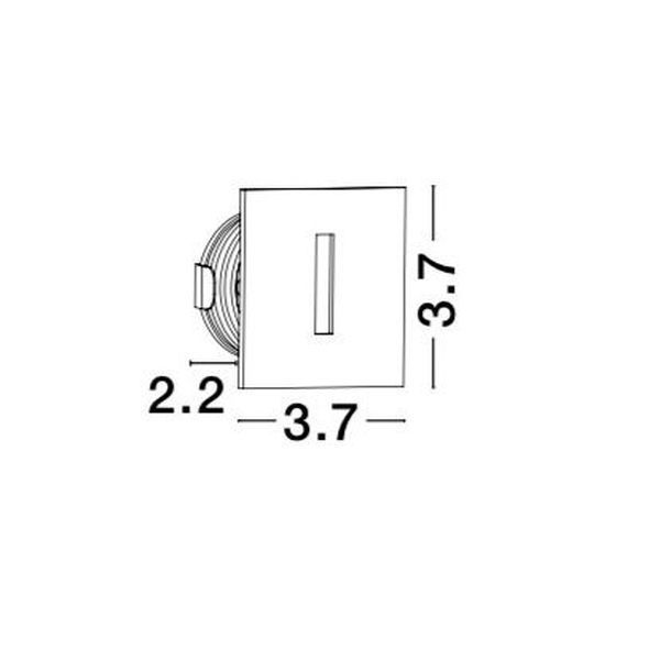 Nova Luce PASSAGIO LED Wandeinbauleuchte Schwarz 1W IP54 Warmweiss 3,7x2,2x3,7cm 9045418