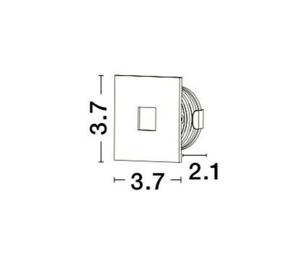 Nova Luce PASSAGIO LED Wandeinbauleuchte Weiß 1W IP54 Warmweiss 3,7x2,2x3,7cm 9045514