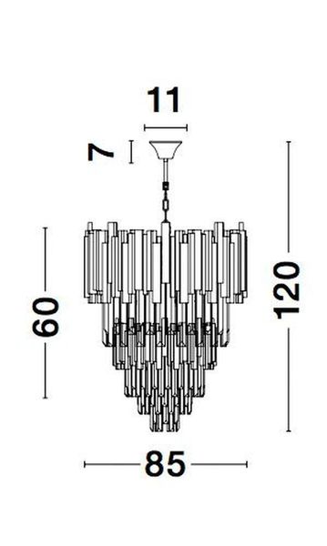 Nova Luce GRANE Pendelleuchte E14 20-fach Gold 120x85cm dimmbar 9050120