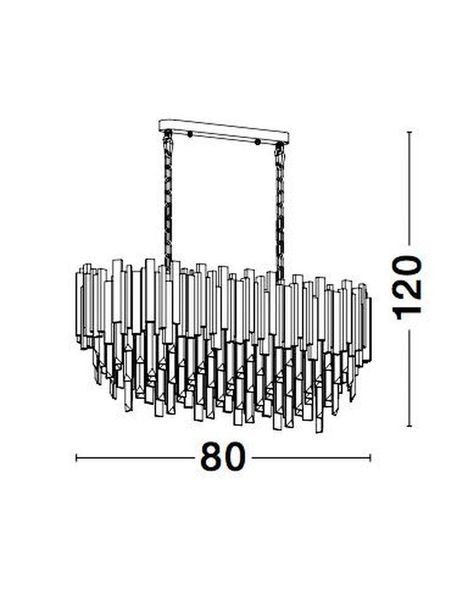 Nova Luce GRANE Pendelleuchte E14 8-fach Gold 80x30x120cm dimmbar 9050130