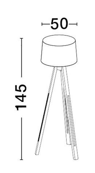 Nova Luce LE ROY Stehlampe E27 Naturholz 145x50cm 9050165