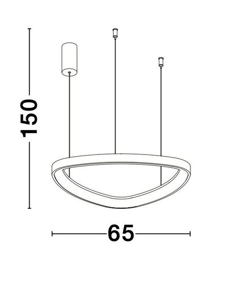 Nova Luce ESTEVA LED Pendelleuchte Schwarz 47W Warmweiss 150x65cm dimmbar 9053552