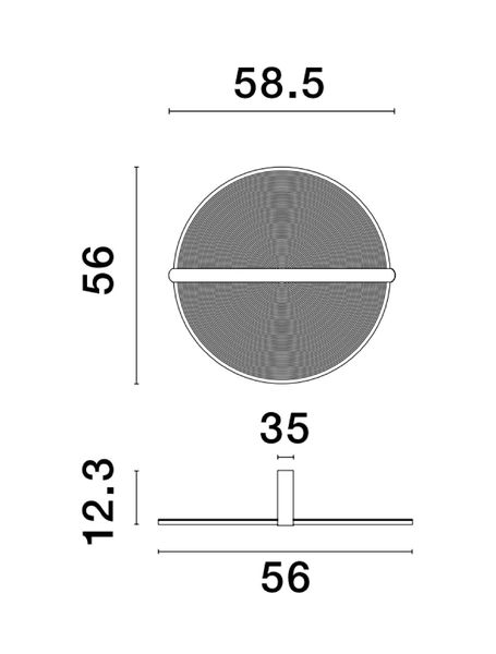 Nova Luce NOAH LED Deckenleuchte Kaffeebraun 37W Warmweiss 58,5x56x12,3cm dimmbar 9054447