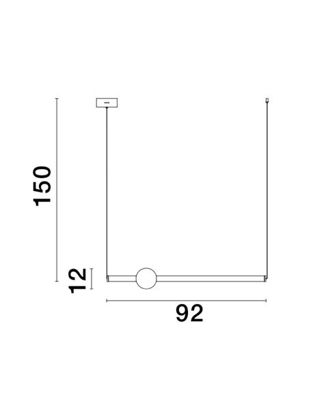 Nova Luce NEUTRON LED Pendelleuchte Gold 11W Warmweiss 92x12x150cm 9054452