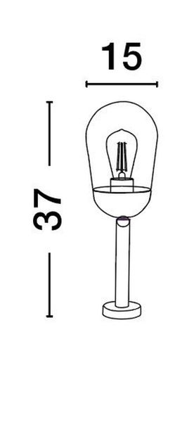 Nova Luce OMIKA Sockelleuchte E27 Grau 12W IP54 15x15x37cm dimmbar 9060195