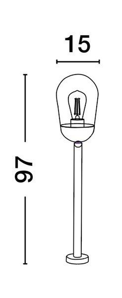 Nova Luce OMIKA Wegeleuchte E27 Grau 12W IP54 15x15x97cm dimmbar 9060196