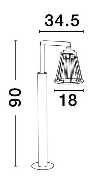 Nova Luce CARINA LED Wegeleuchte Schwarz 6W IP65 Warmweiss 18x34,5x90cm 9060213